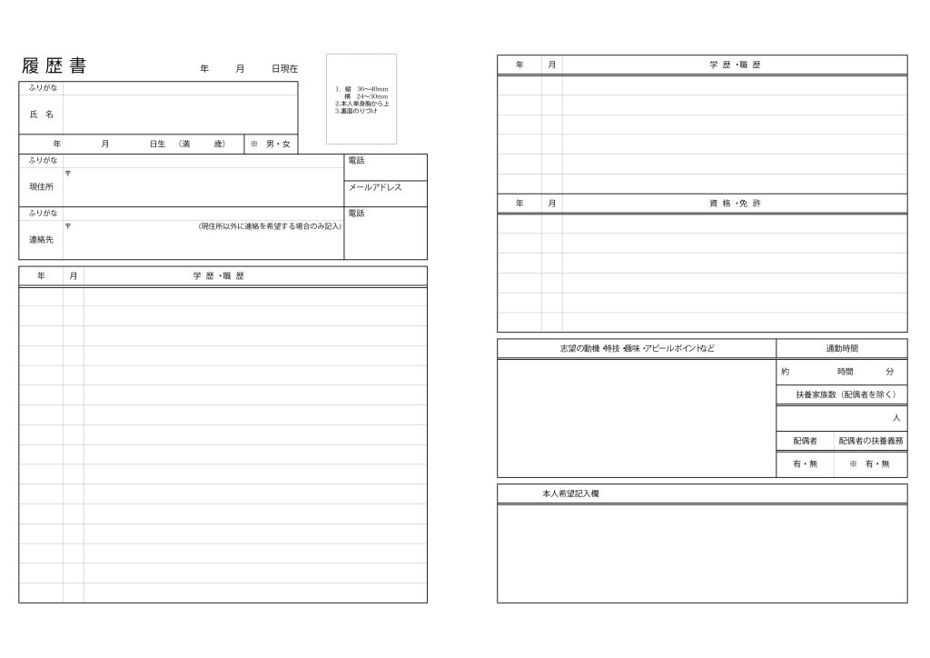 cv resume in japan template