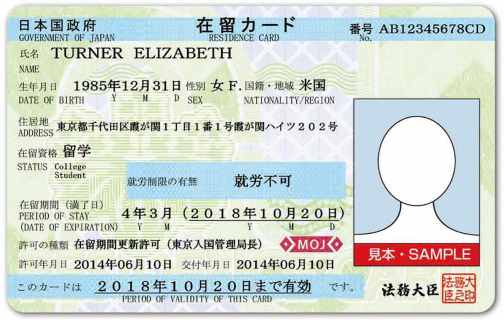 japanese resident card zairyu card